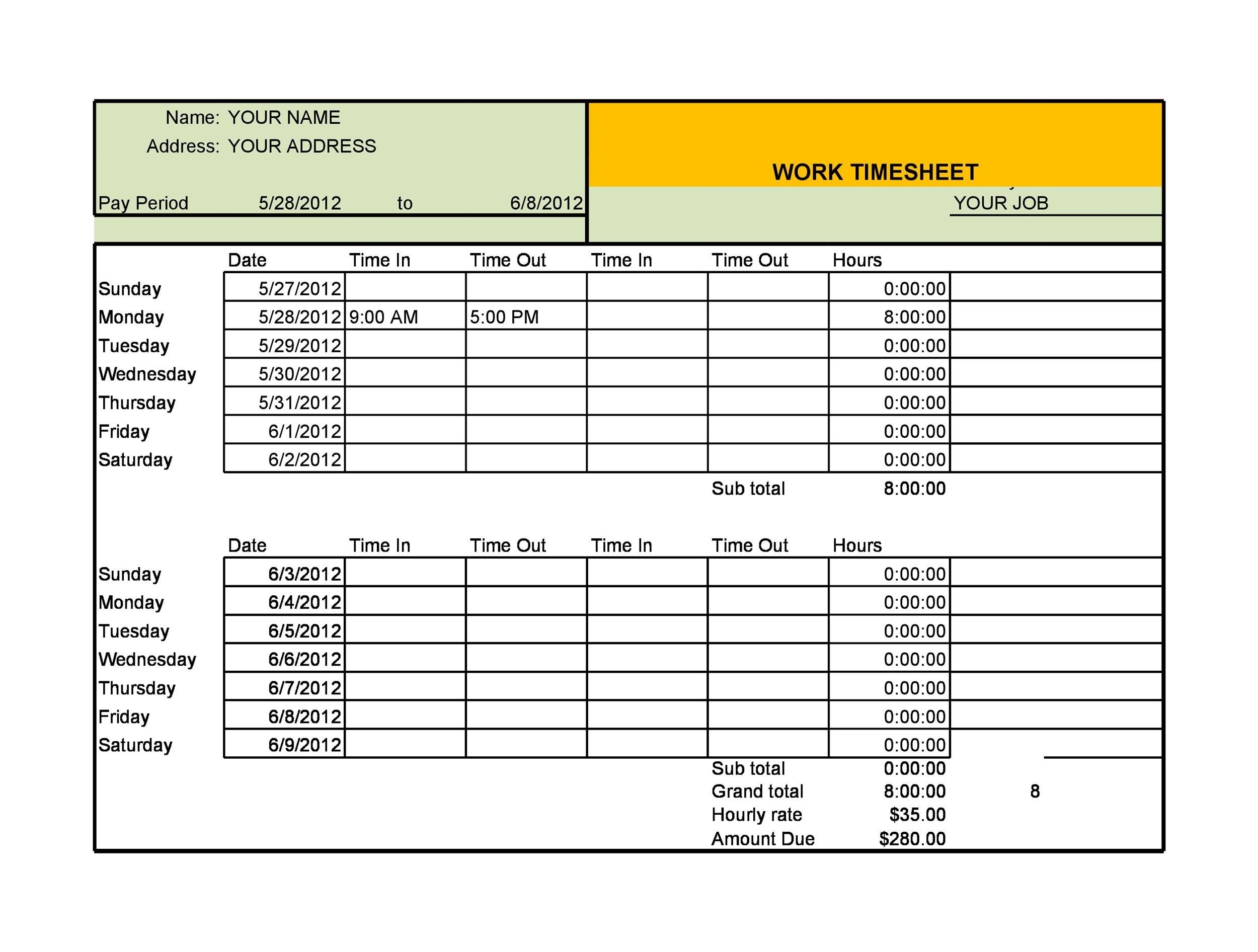 Excel Timesheet Template 2013 Clanlasopa