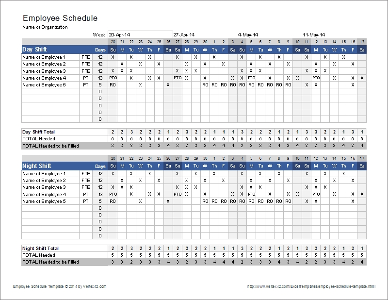 Excel Work Schedule Template Task List Templates
