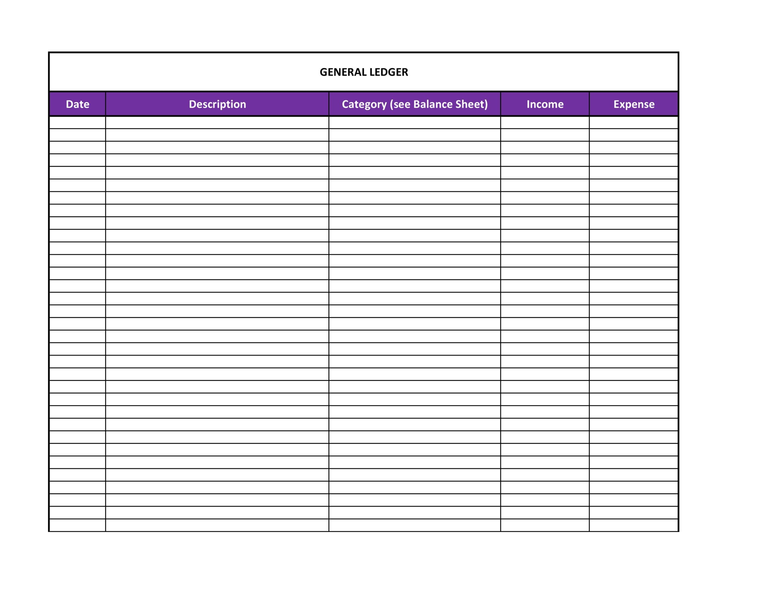 Expense Ledger Printable Expense Ledger Printable