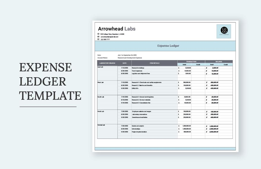 Expense Ledger Template Google Sheets Excel Template