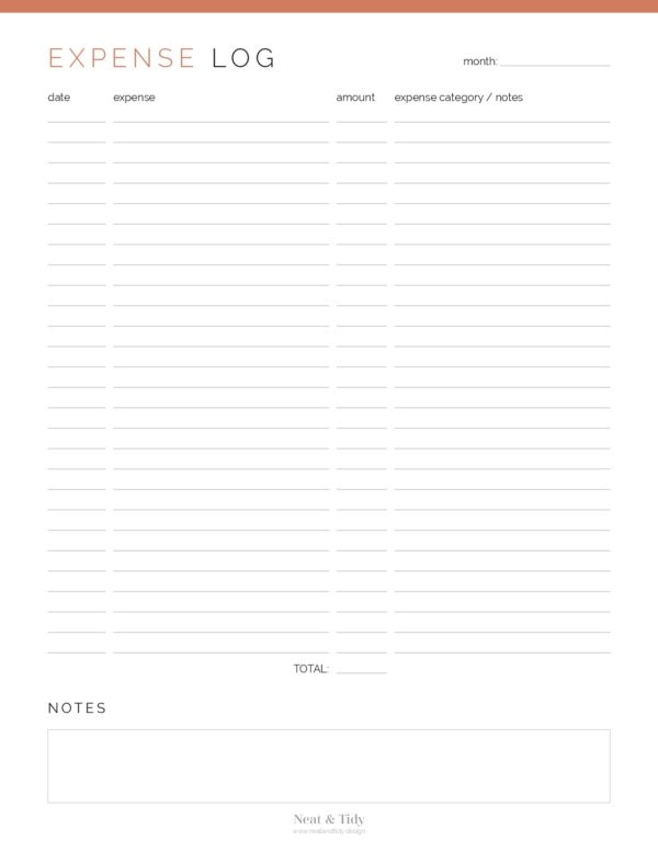 Expense Log Templates 9 Free Printable Word Excel PDF Formats 