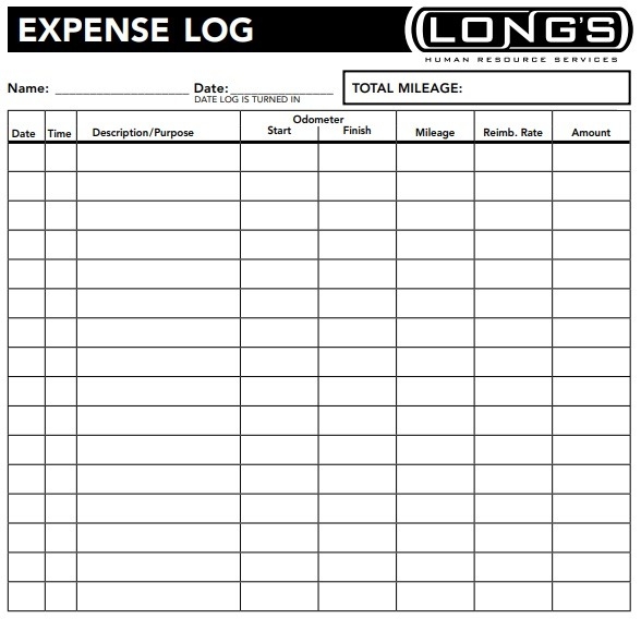 Expense Log Templates 9 Free Printable Word Excel PDF Formats Expense Log Templates 9 Free Printable Word Excel PDF Formats