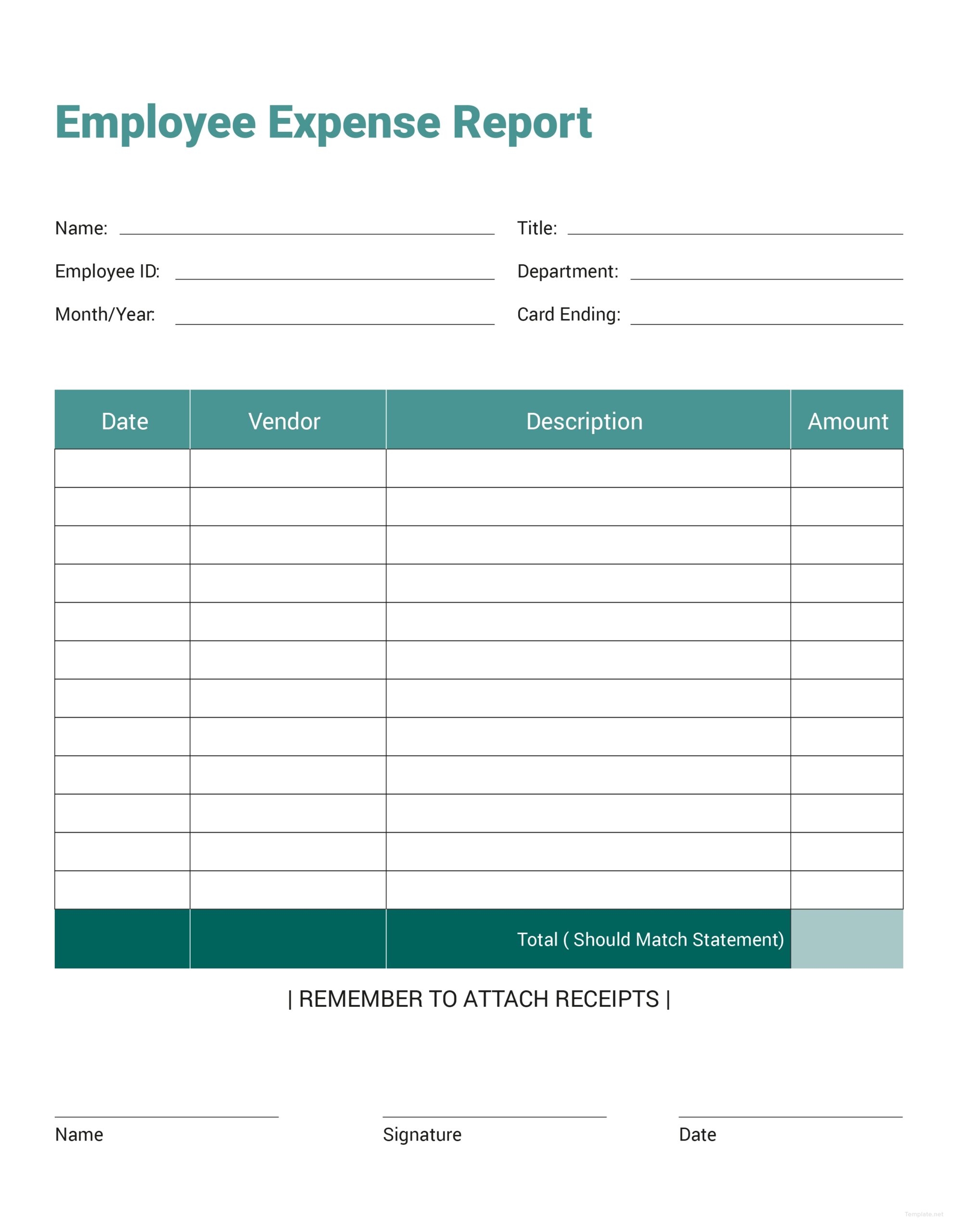 Expense Report Form Printable Printable Forms Free Online