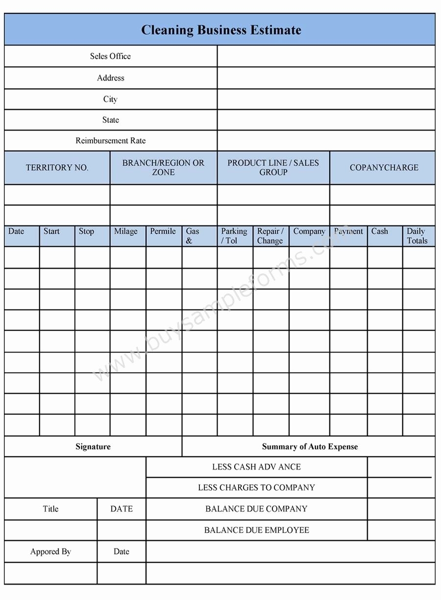 Expense Report Form Template Lovely Auto Expense Report Form Sample 