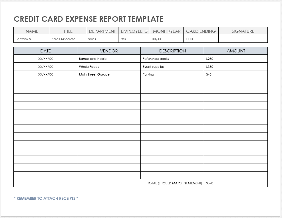 Expense Report Template Free Printable Free Printable