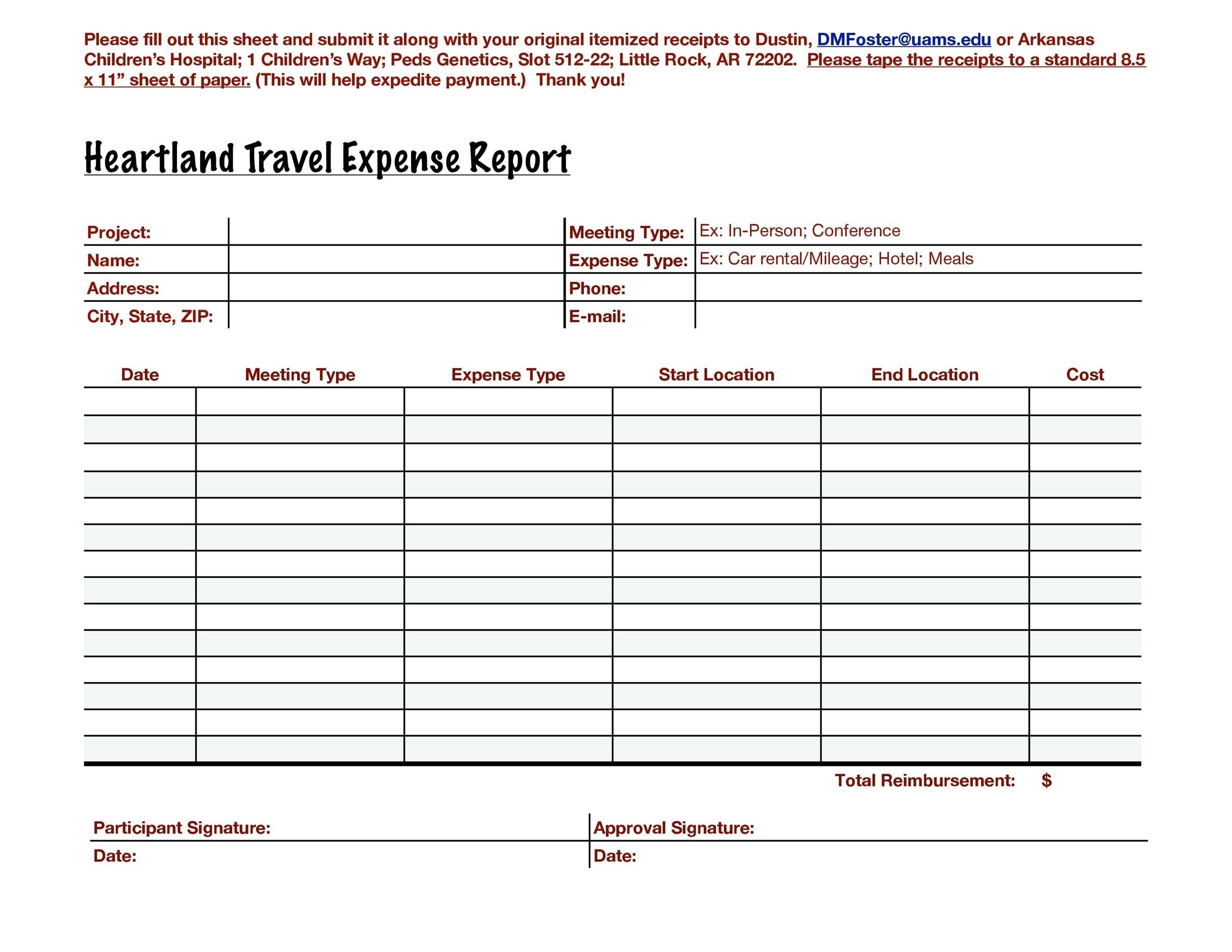 Expense Report Template Free Printable Printable Templates Free