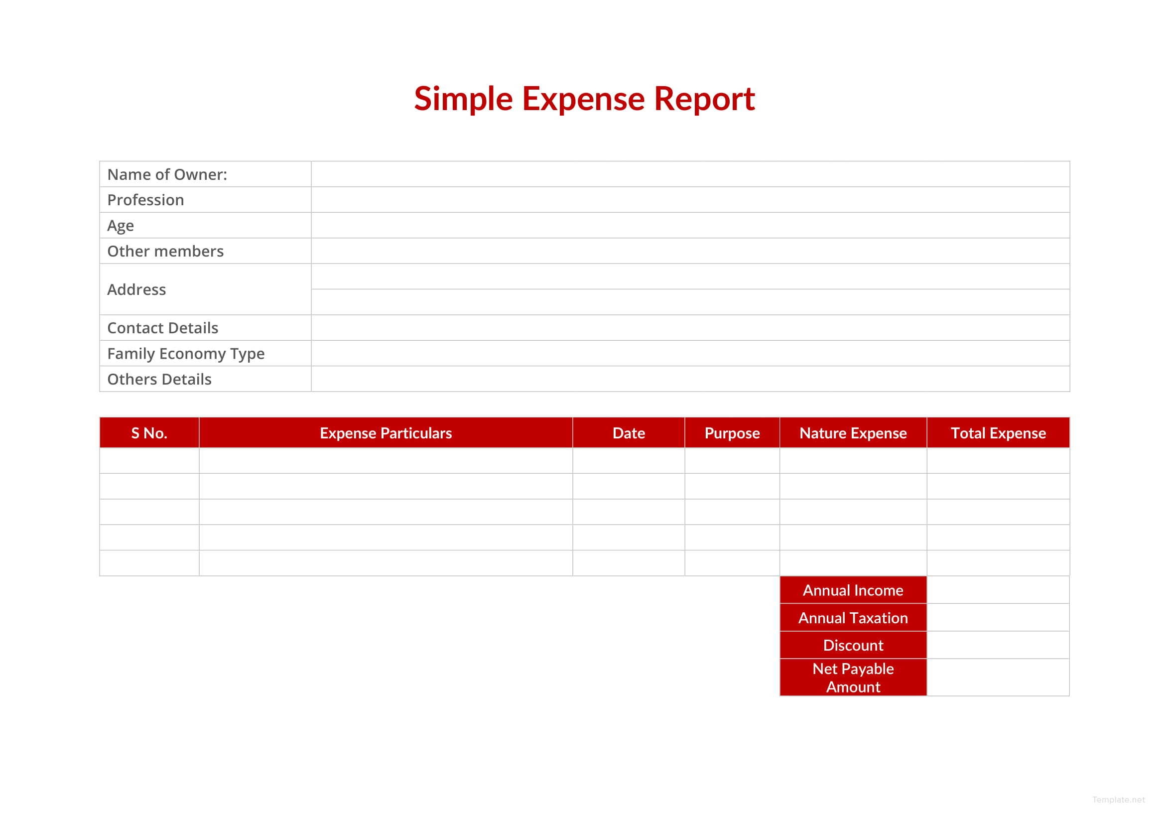 Expense Report Template Printable Printable Free Templates