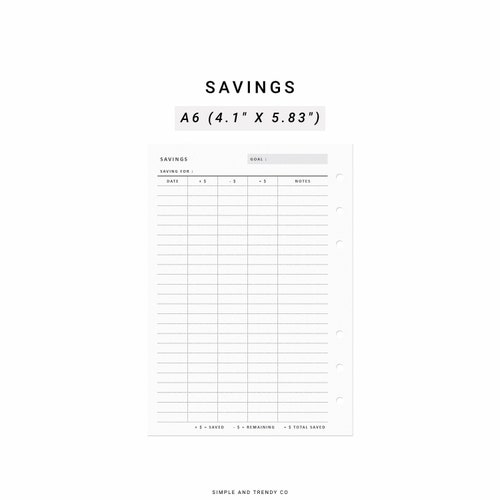 Expense Tracker A6 Inserts Printable Personal Expenses Etsy