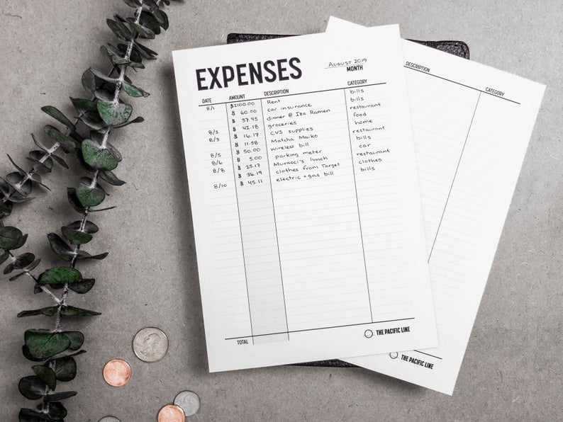 Expense Tracker Bullet Journal Printable Rolfhour