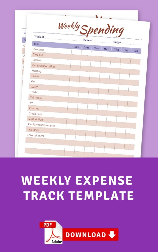 Expense Tracker Checklist Printable Loadfity