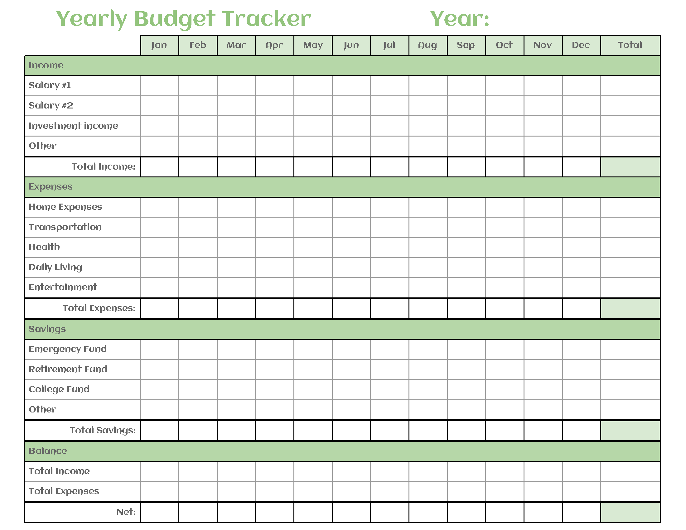 Expense Tracker Checklist Yearly Printable Issedesign