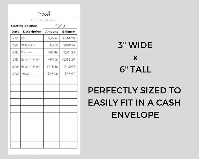 Expense Tracker Envelope Printable Fessproduction