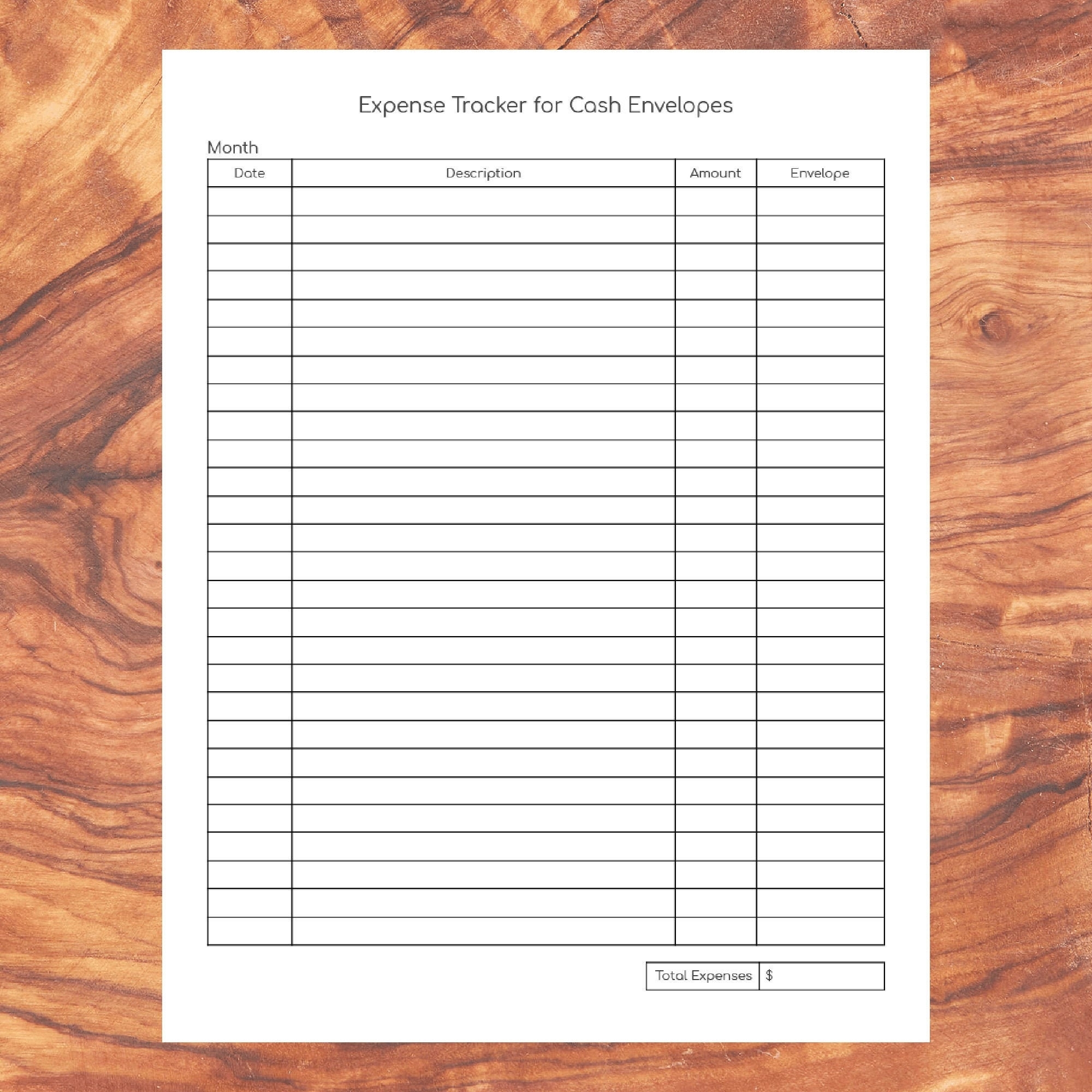 Expense Tracker Envelope Printable Gmfopt