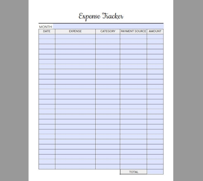 Expense Tracker Printable Bandsgolf