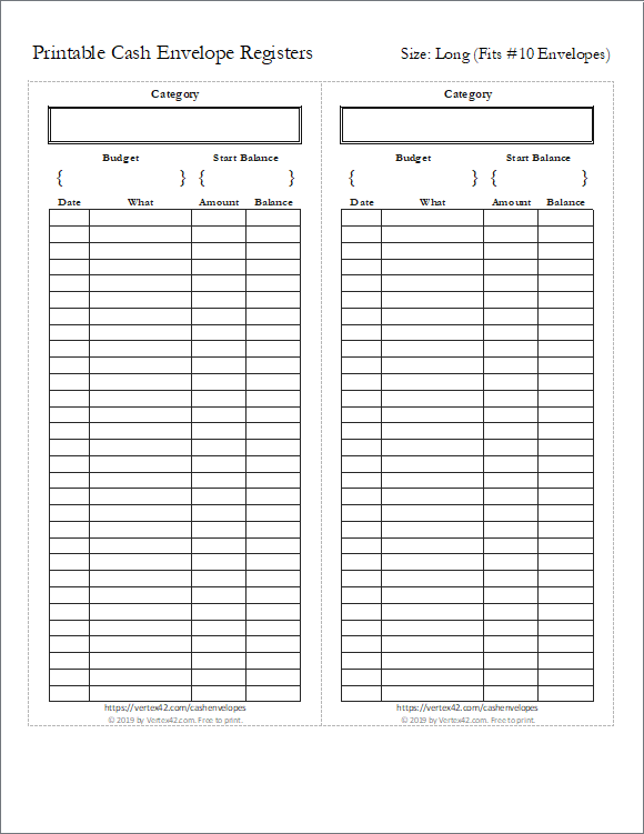 Expense Tracker Printable For Envelope Menszip