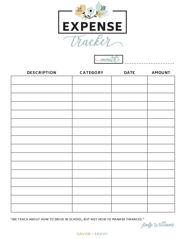 Expense Tracker Printable For Free Neuisse