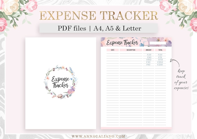Expense Tracker Printable Weekly Expense Printable Finance Planner 