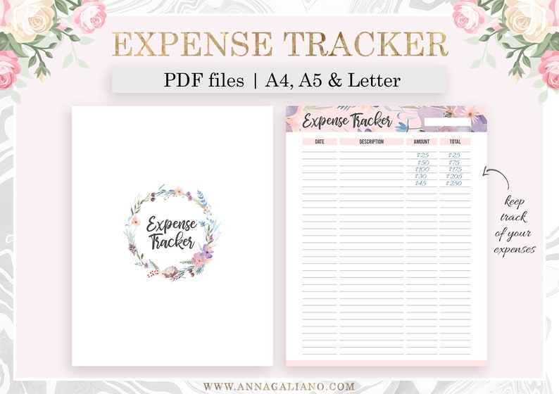 Expense Tracker Printable Weekly Expense Printable Finance Planner 