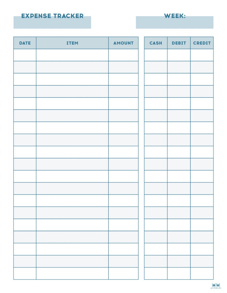 Expense Tracker Printables 20 FREE Options PrintaBulk