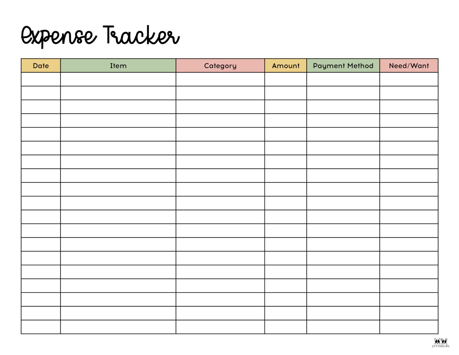 Expense Tracker Printables 20 FREE Options Printabulls