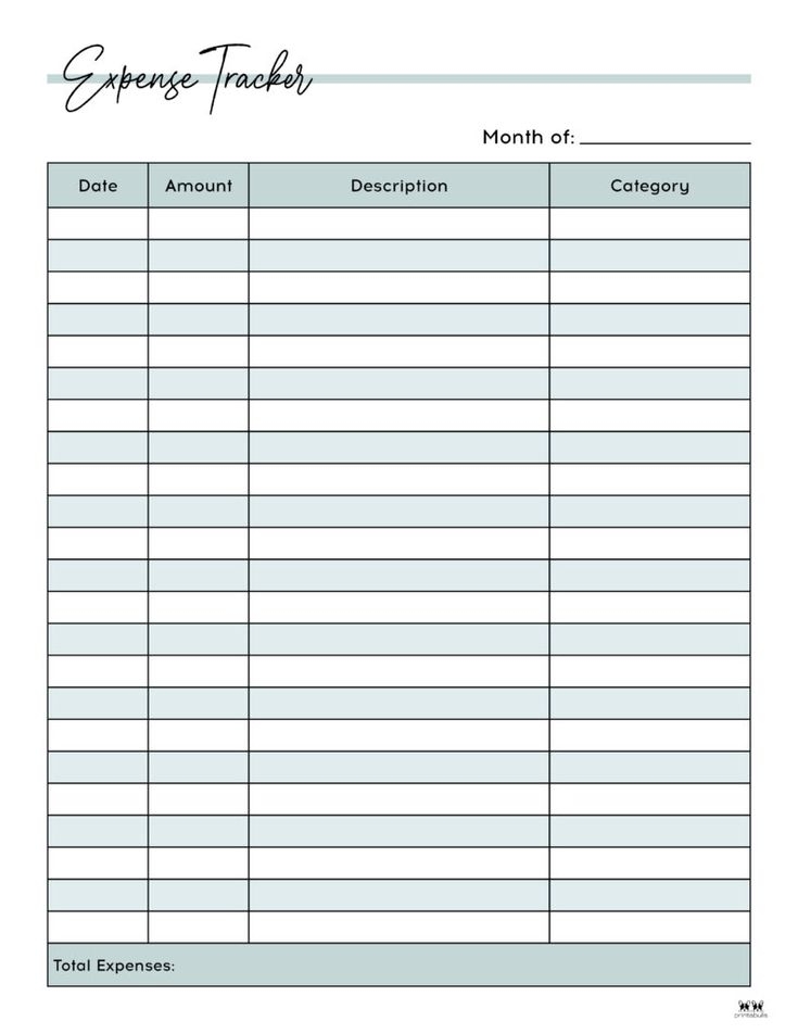 Expense Tracker Printables 20 FREE Options Printabulls Expense 