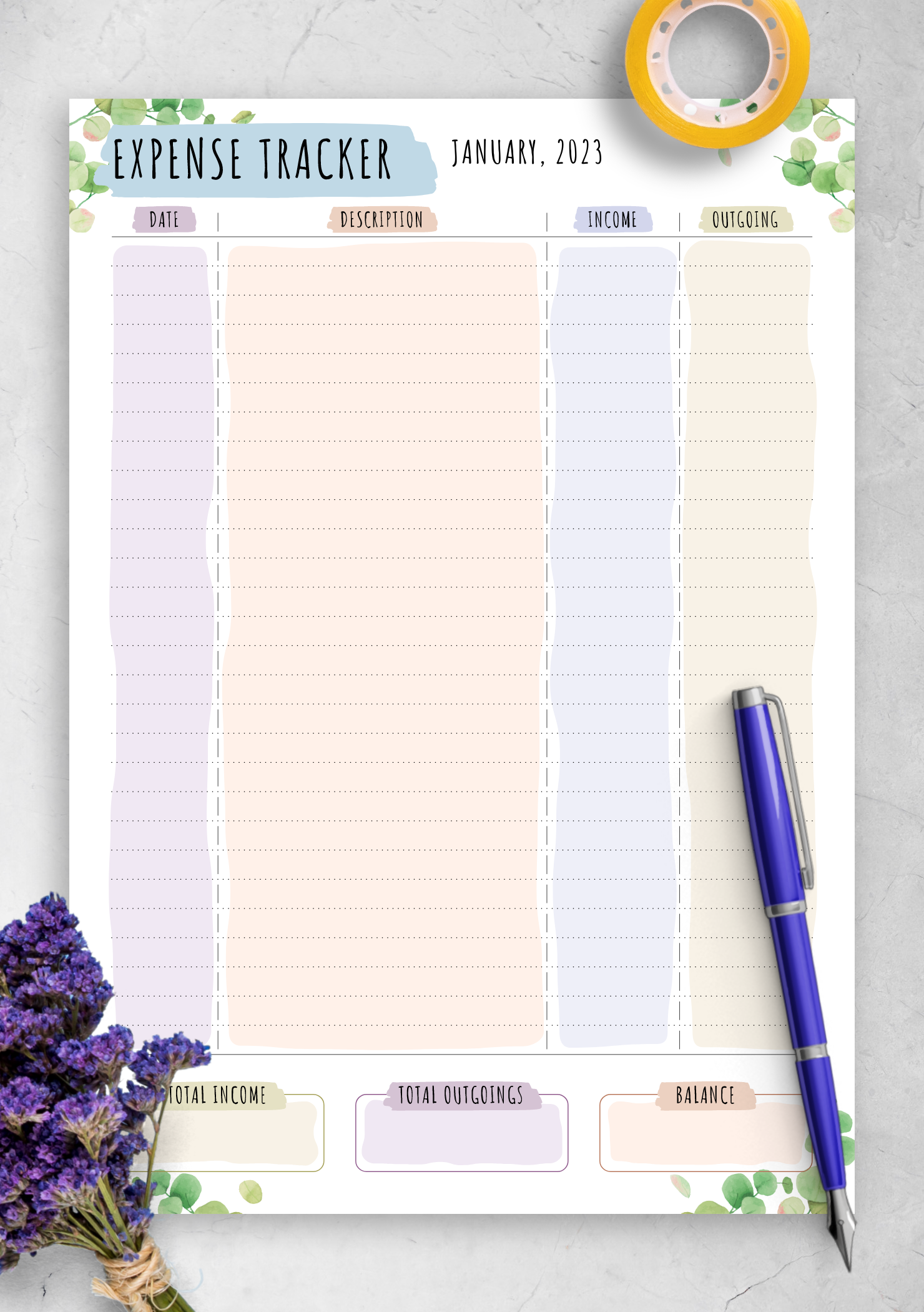 Expense Trackers Printable Wolfisse