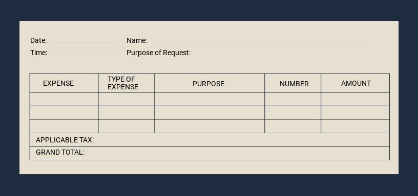 Expense Voucher Template Printable
