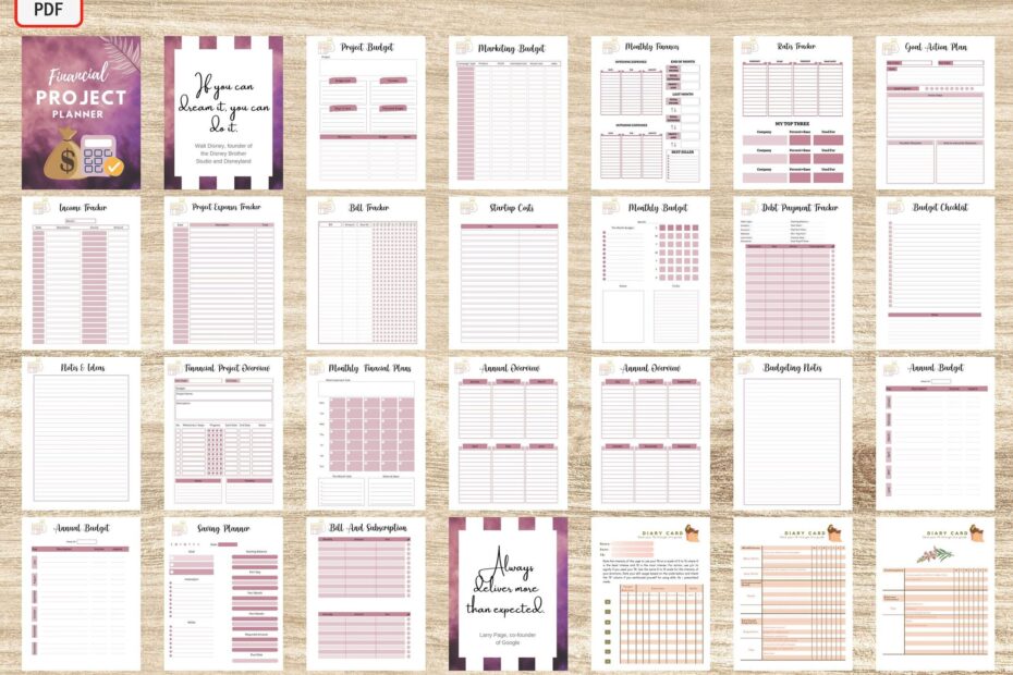Financial Planner Printable 8x11 Inch Pages Size Budget Planner