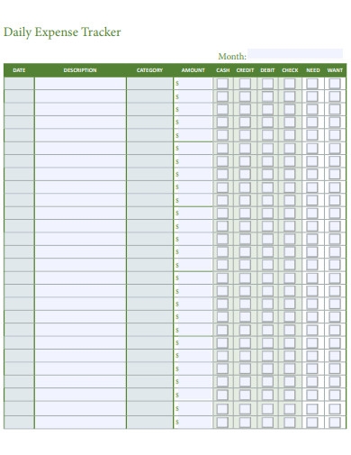 FREE 4 Daily Expense Tracker Samples In PDF