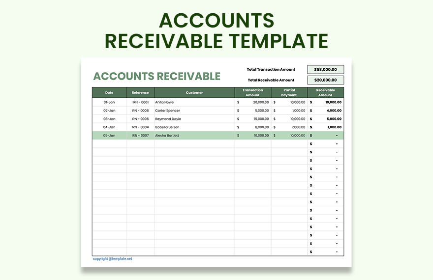Free Accounts Receivable Template Google Sheets Excel Template