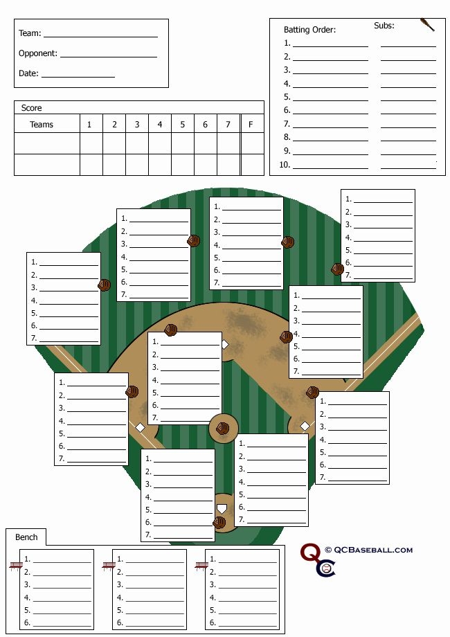 Free Baseball Lineup Card Template Excel Content Calendar Template