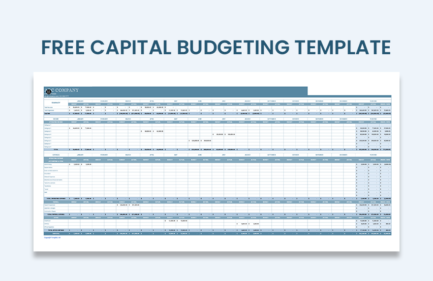 Free Capital Budgeting Template Google Sheets Excel Template