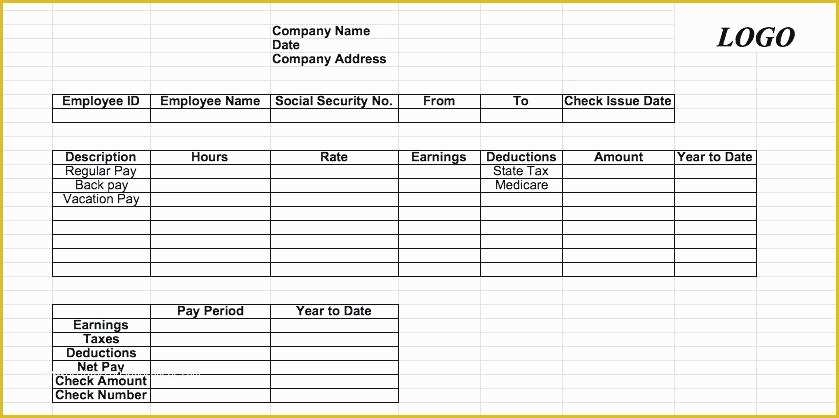 Free Check Stub Template Excel Of Pay Stub Template Excel Free Download