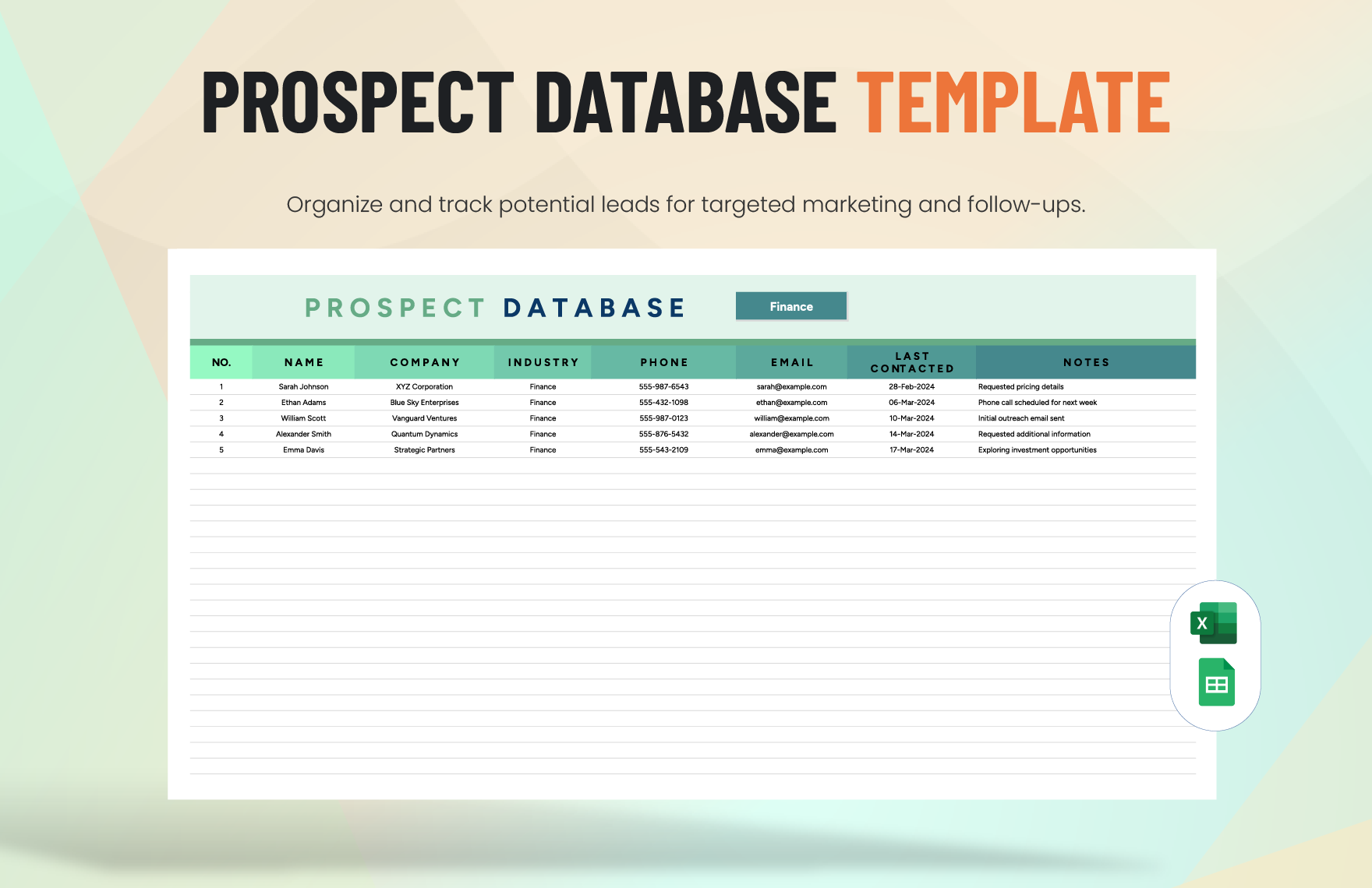 Free Editable Database Templates In Excel To Download