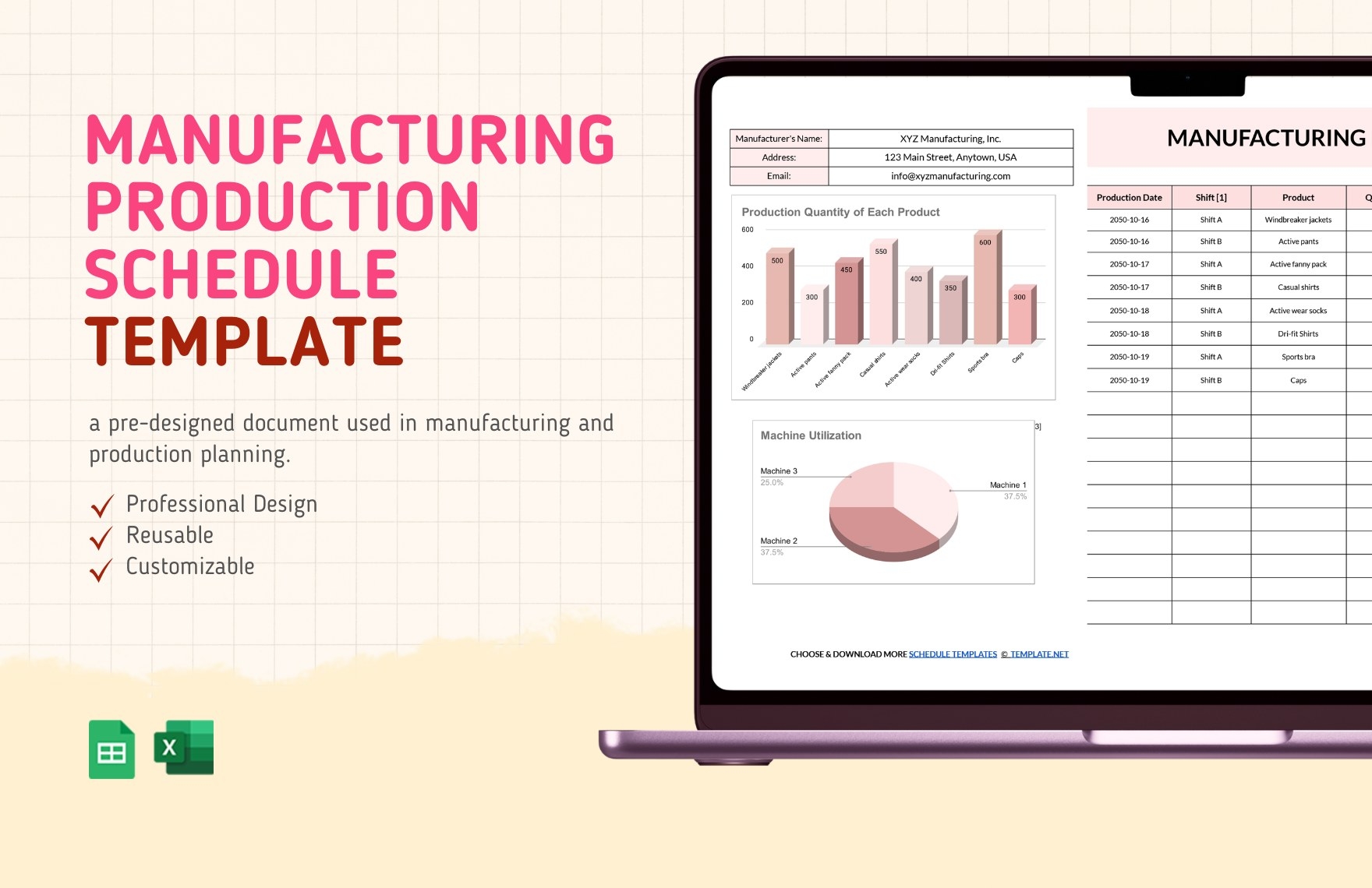 Free Editable Production Templates In Excel To Download