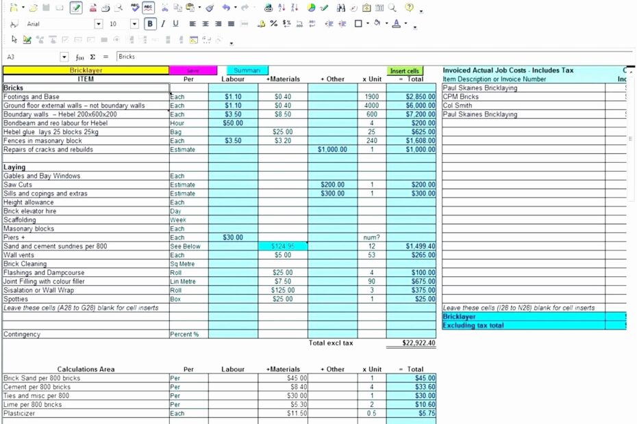 Free Excel Construction Templates Luxury Free Construction Estimate And