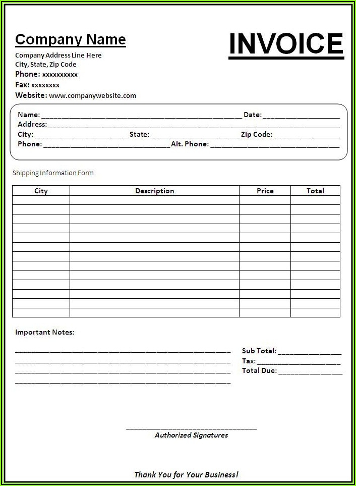 Free Excel Invoices Templates Download Template 2 Resume Examples 