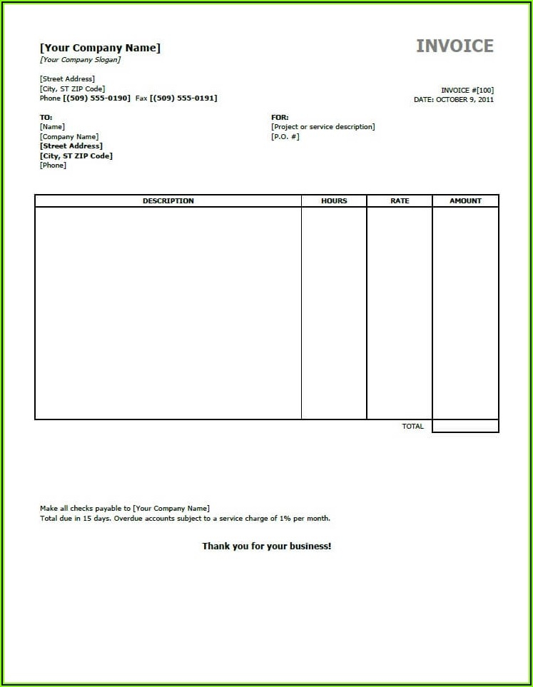 Free Excel Invoices Templates Download Template 2 Resume Examples 