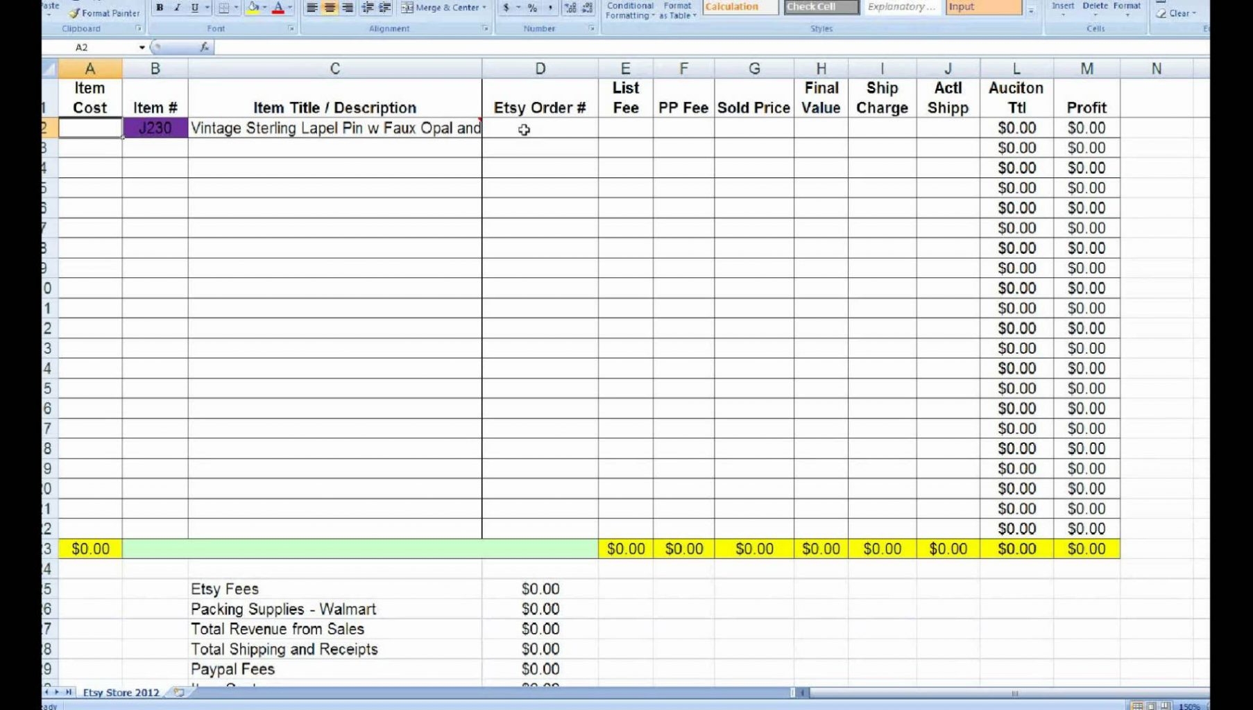 Free Excel Profit Loss Template 1 Db excel