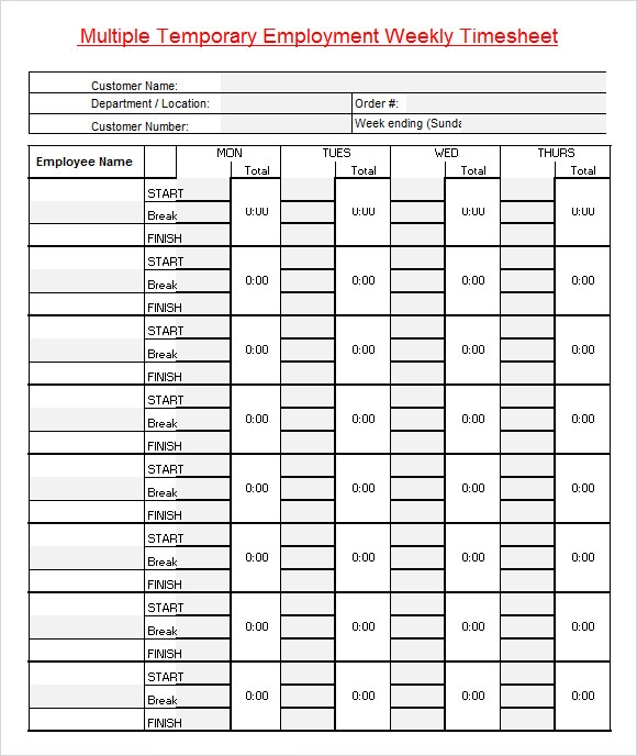 Free Excel Timesheet Template Download Free Costfilecloud