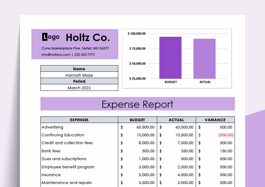 Free Expense Report Excel Template Google Sheets Excel Template