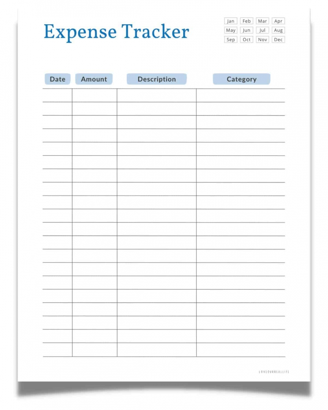 Free Expense Tracker Printable FREE Printable HQ
