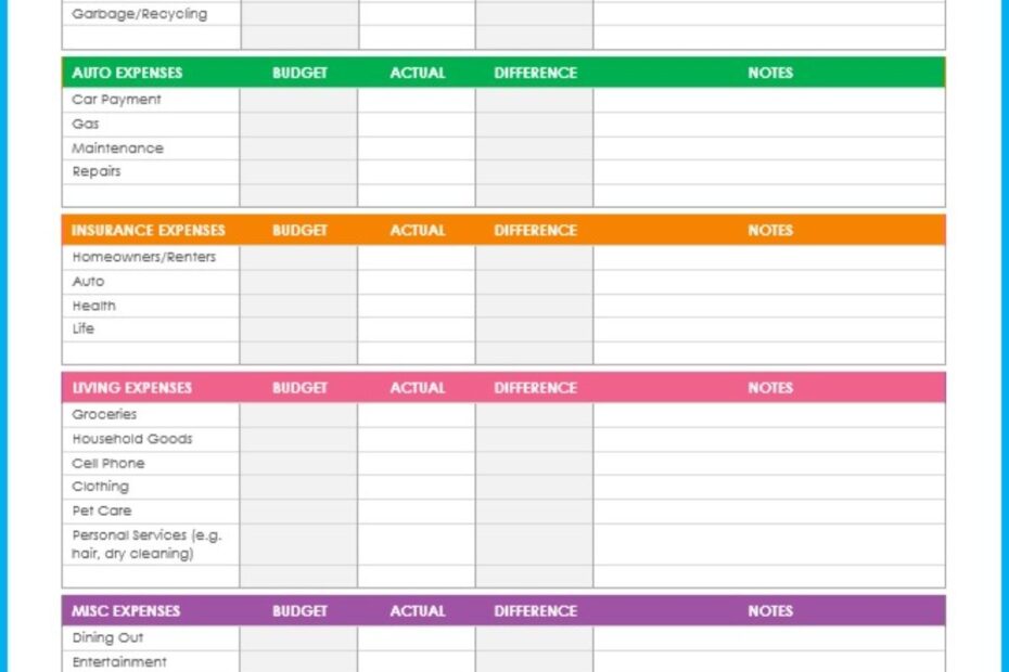 Free Expenses Worksheet Printable Download Free Expenses Worksheet