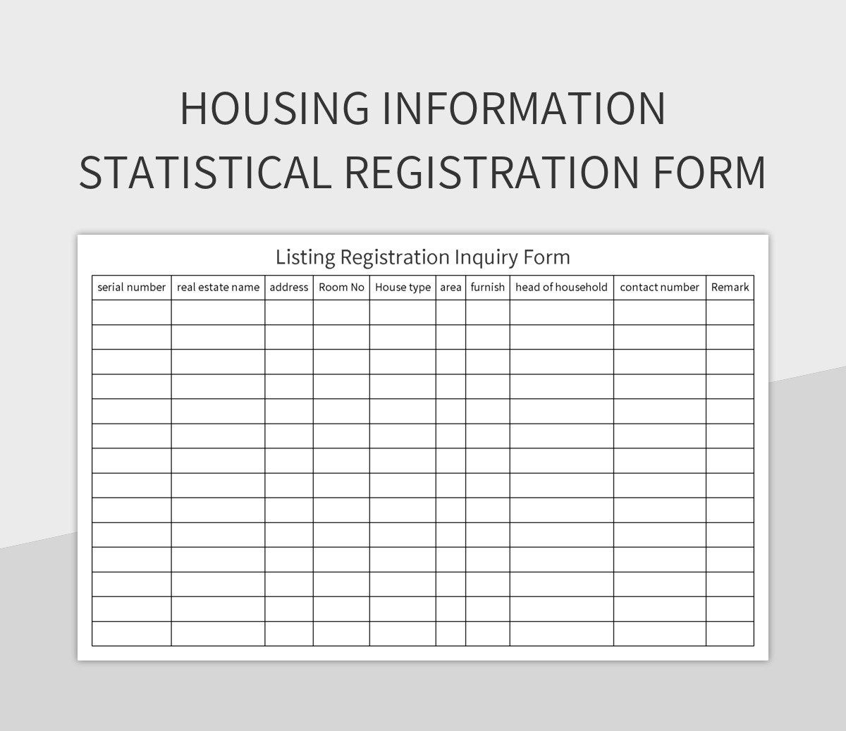 Free Housing Information Templates For Google Sheets And Microsoft 