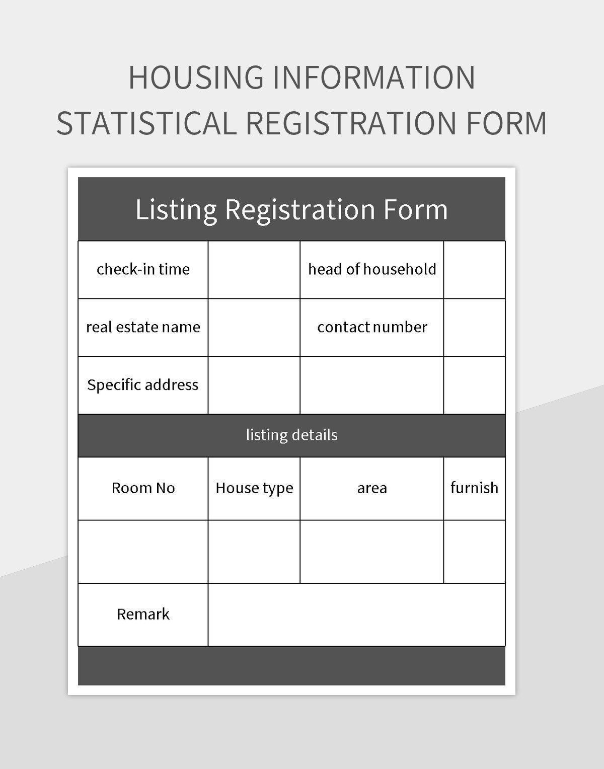 Free Housing Information Templates For Google Sheets And Microsoft 