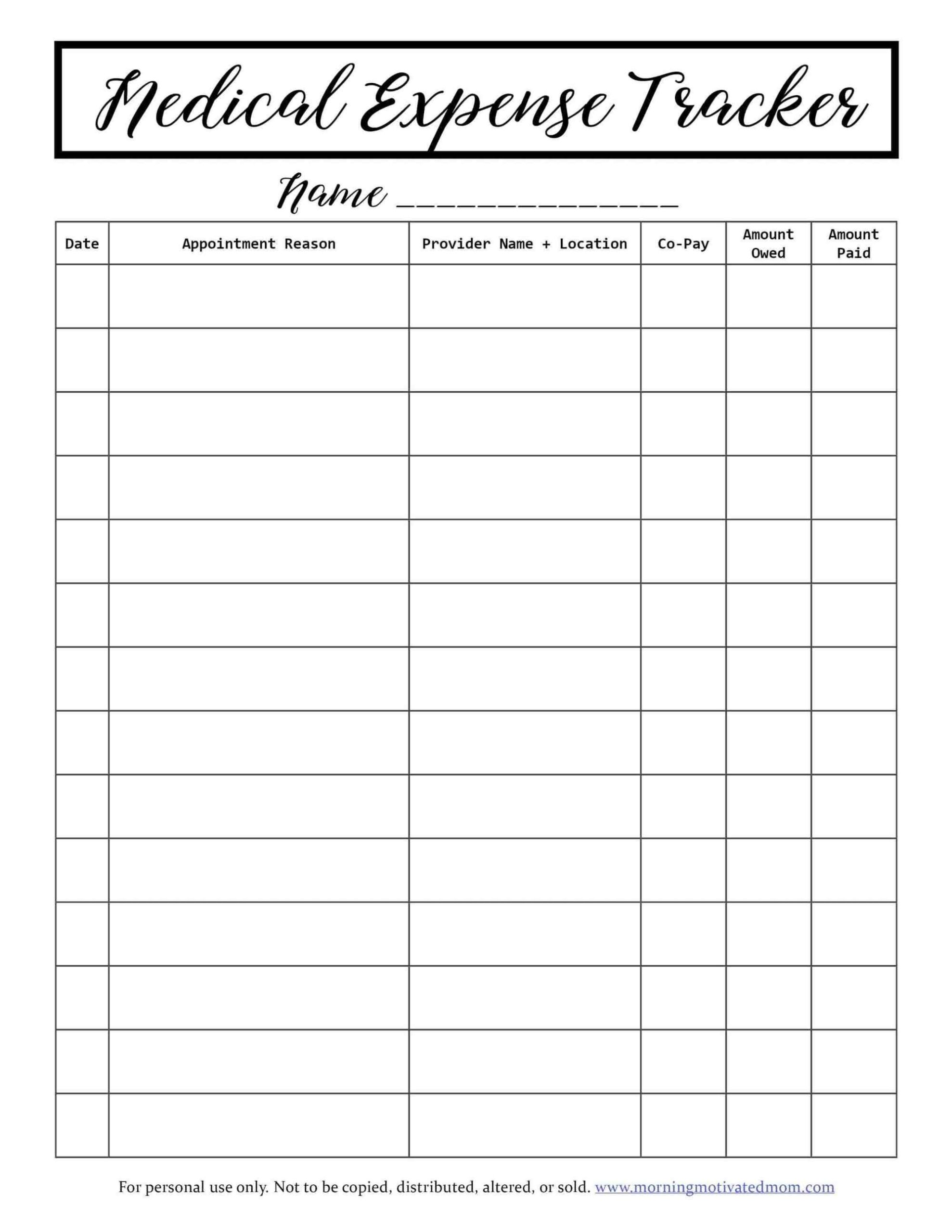 Free Medical Expense Tracker Printable Prescription Savings Tips