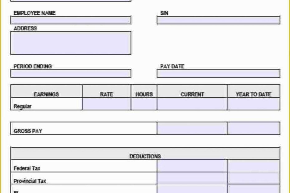 Free Pay Stub Template With Calculator Of 12 Paycheck Stub Template