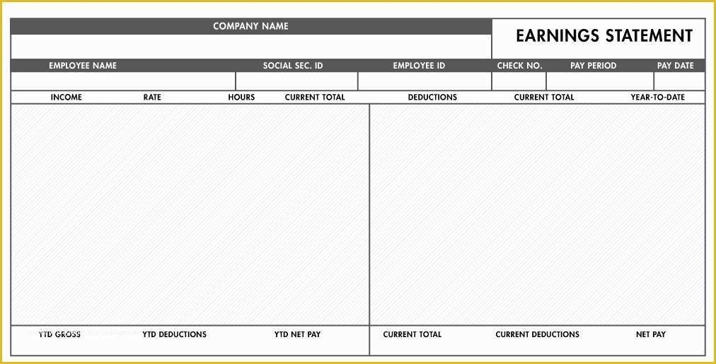 Free Paystub Template Of Free Basic Paystub Template Excel Download 