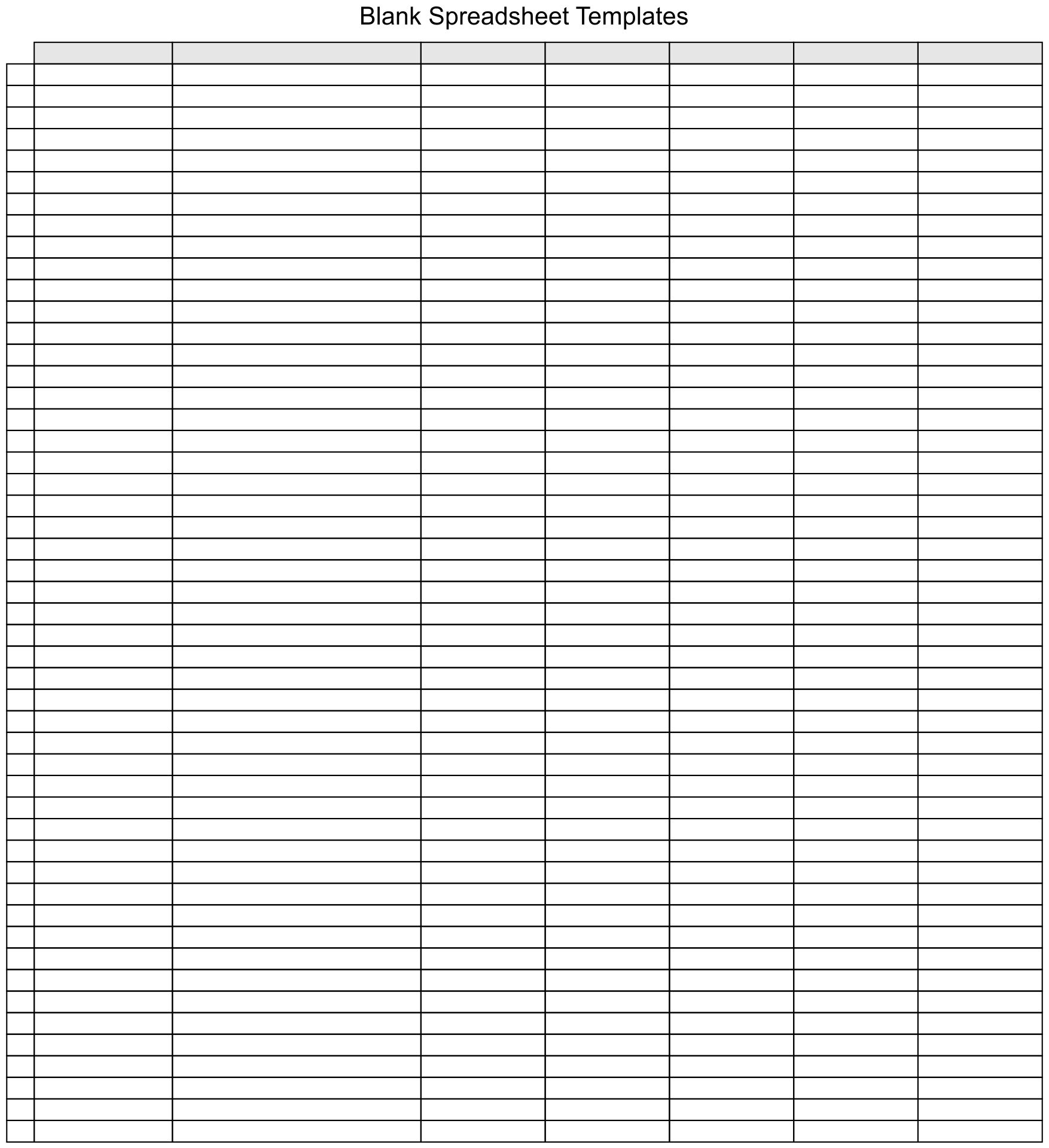 Free Printable Blank Spreadsheet Template Free Templates Printable