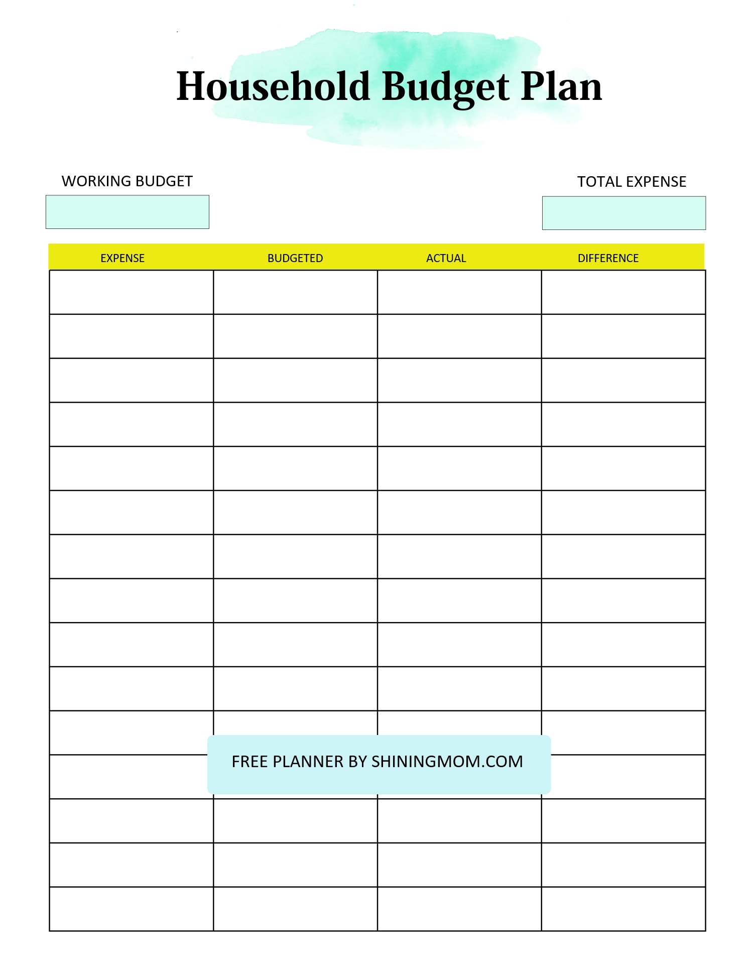 Free Printable Budget Templates Simply Love Printables Worksheets 